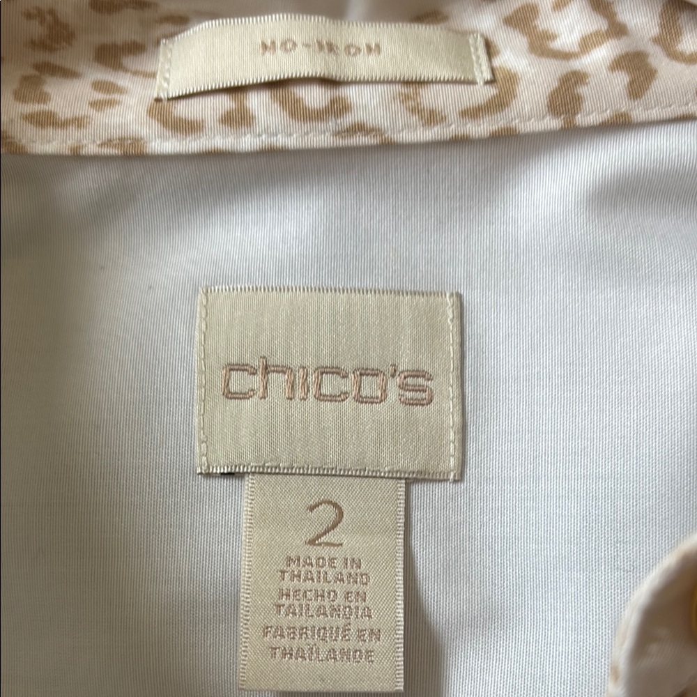 Chico’s Floral Pocket Women’s Shirt - White size 2 - Picture 4 of 8